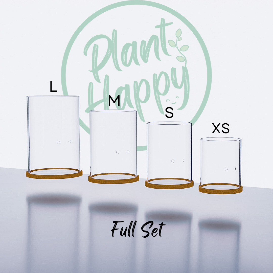 leca glass planters side drainage full set hydroponic houseplant pot plant happy