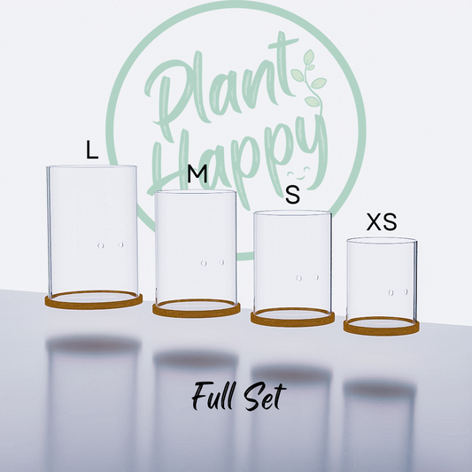 leca glass planters side drainage full set hydroponic houseplant pot plant happy